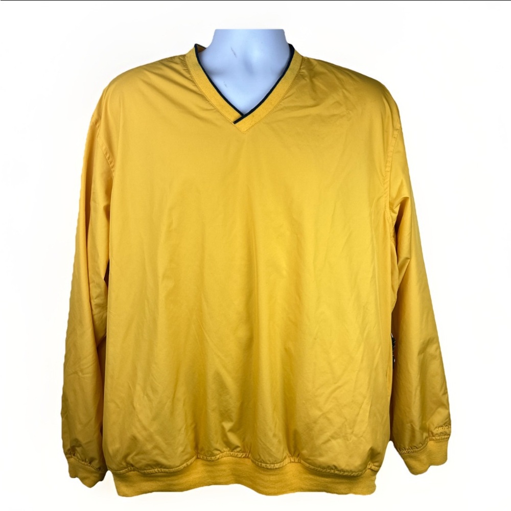 Vintage‎ Izod Mens Large Yellow V Neck Pullover Acrylic Casual USA Made 97
